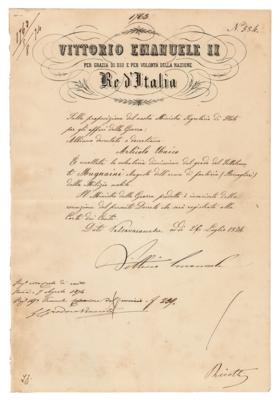 Lot #223 Vittorio Emanuele II Document Signed - Image 1