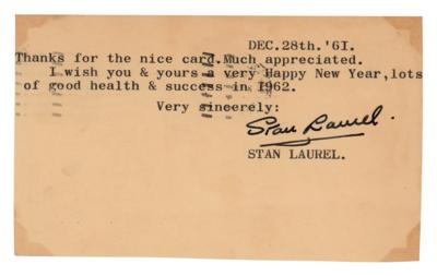 Lot #649 Stan Laurel Typed Letter Signed - Image 1