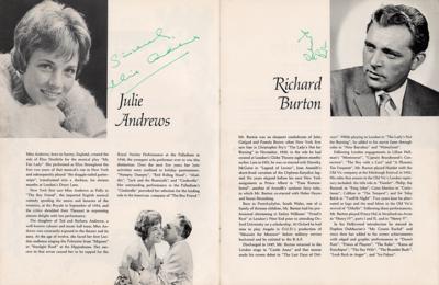 Lot #602 Camelot Signed Program with Julie Andrews and Richard Burton