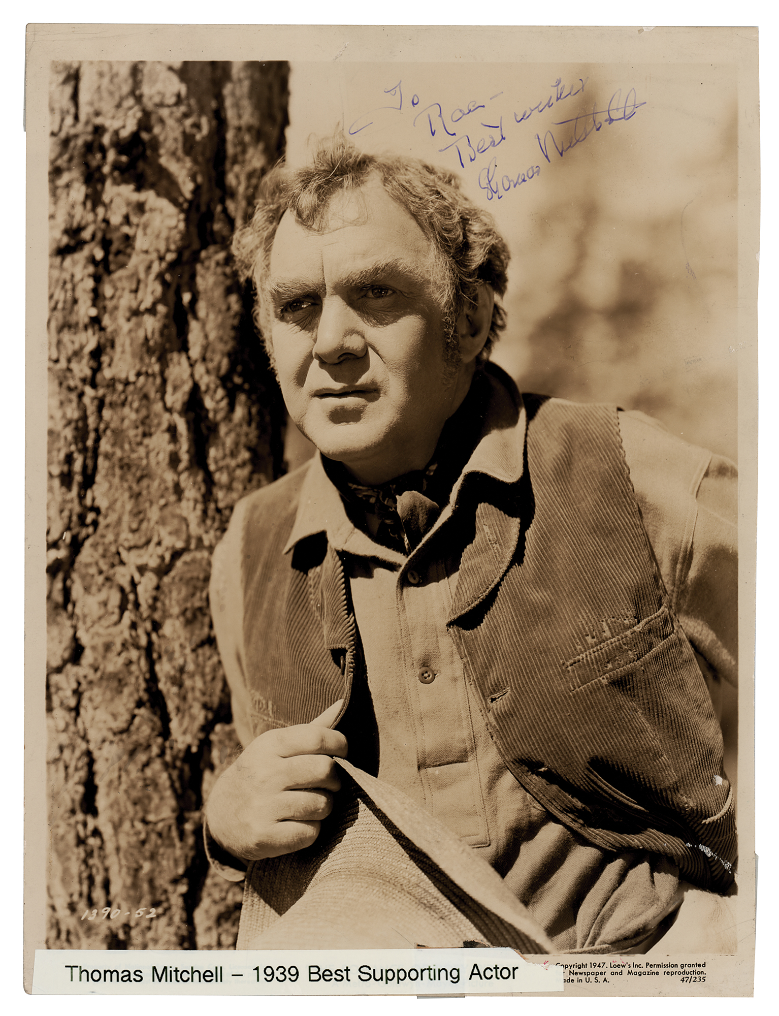 Thomas Mitchell - Autographed Inscribed Photograph