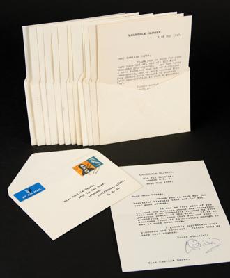 Lot #566 Laurence Olivier Collection of (14) Typed Letters Signed - Image 1