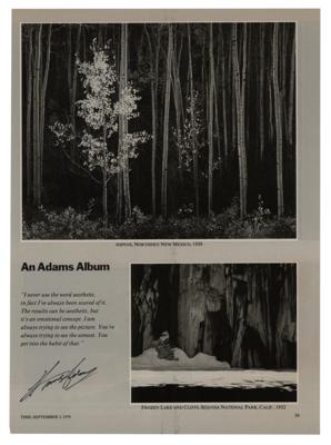 Lot #348 Ansel Adams Signed Magazine Page