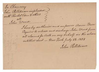 Lot #143 Aaron Burr Document Signed - Image 2