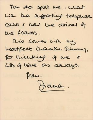 Lot #109 Princess Diana Autograph Letter Signed to Jimmy Savile - Image 2