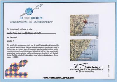 Lot #289 Apollo 9 Flown Landmark Map Checklist Page - Image 4