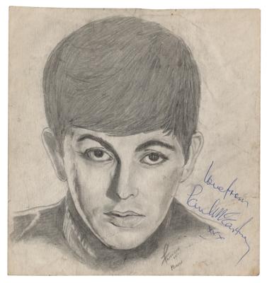 Lot #454 Beatles (3) Drawings Signed by Paul McCartney, George Harrison, and Ringo Starr - Image 2
