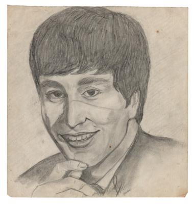Lot #454 Beatles (3) Drawings Signed by Paul McCartney, George Harrison, and Ringo Starr - Image 3