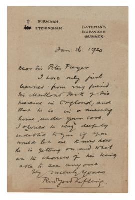 Lot #415 Rudyard Kipling Autograph Letter Signed - Image 1