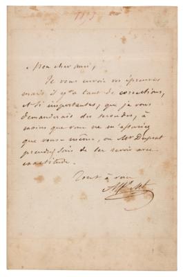 Lot #357 Alfred de Musset Autograph Letter Signed - Image 1