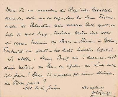 Lot #126 Wilhelm Rontgen Autograph Letter Signed on Physics Experiments - Image 2