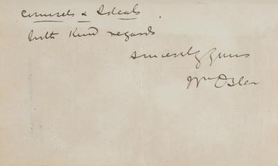 Lot #123 William Osler Autograph Letter Signed in Book - Image 2