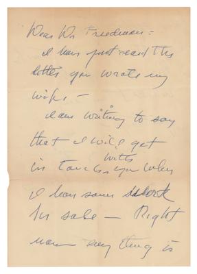 Lot #344 Andrew Wyeth Autograph Letter Signed on