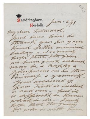 Lot #181 King Edward VII Autograph Letter Signed