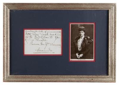 Lot #135 Alexandra of Denmark Autograph Letter Signed