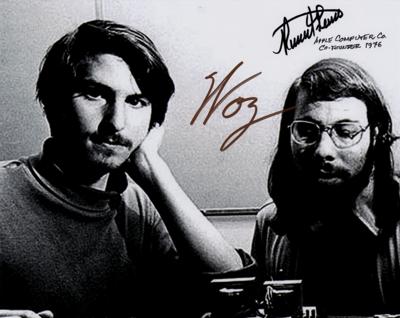 Lot #136 Apple: Wozniak and Wayne Signed Photograph - Image 1