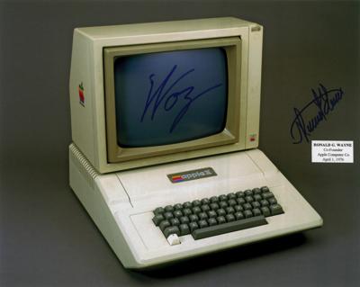 Lot #138 Apple: Wozniak and Wayne Signed Photograph - Image 1