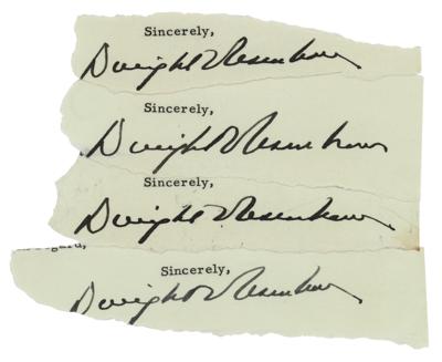 Lot #52 Dwight D. Eisenhower (4) Signatures - Image 1