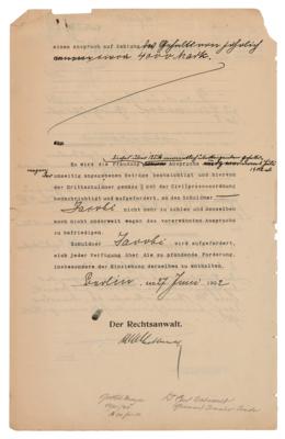 Lot #190 Karl Liebknecht Document Signed