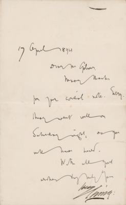 Lot #429 Bram Stoker and Henry Irving Handwritten Letter Signed - Image 1