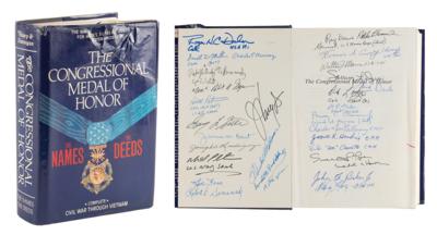 Lot #260 Medal of Honor Recipients Multi-Signed Book and Postcards with (40+) Signatures