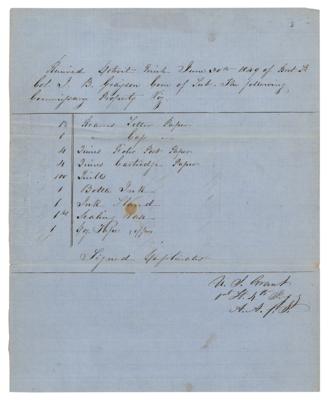 Lot #16 U. S. Grant Document Signed (1849)