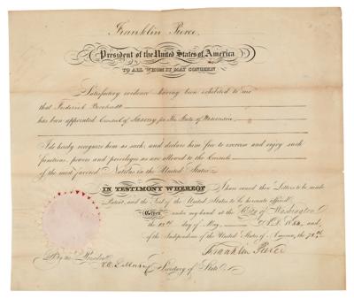Lot #11 Franklin Pierce Document Signed as President