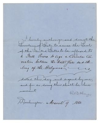 Lot #60 Rutherford B. Hayes Document Signed as President - Image 1