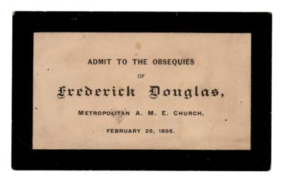 Lot #156 Frederick Douglass Funeral Services Admission Card