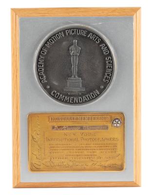 Lot #581 Academy of Motion Picture Arts and Sciences Commendation Medal - Image 1