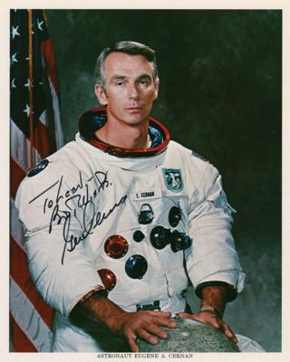 Lot #300 Apollo 17: Gene Cernan and Ron Evans (2) Signed Photographs