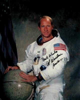Lot #301 Apollo Astronauts: Richard Gordon, Fred Haise, and Al Worden (3) Signed Photographs - Image 2