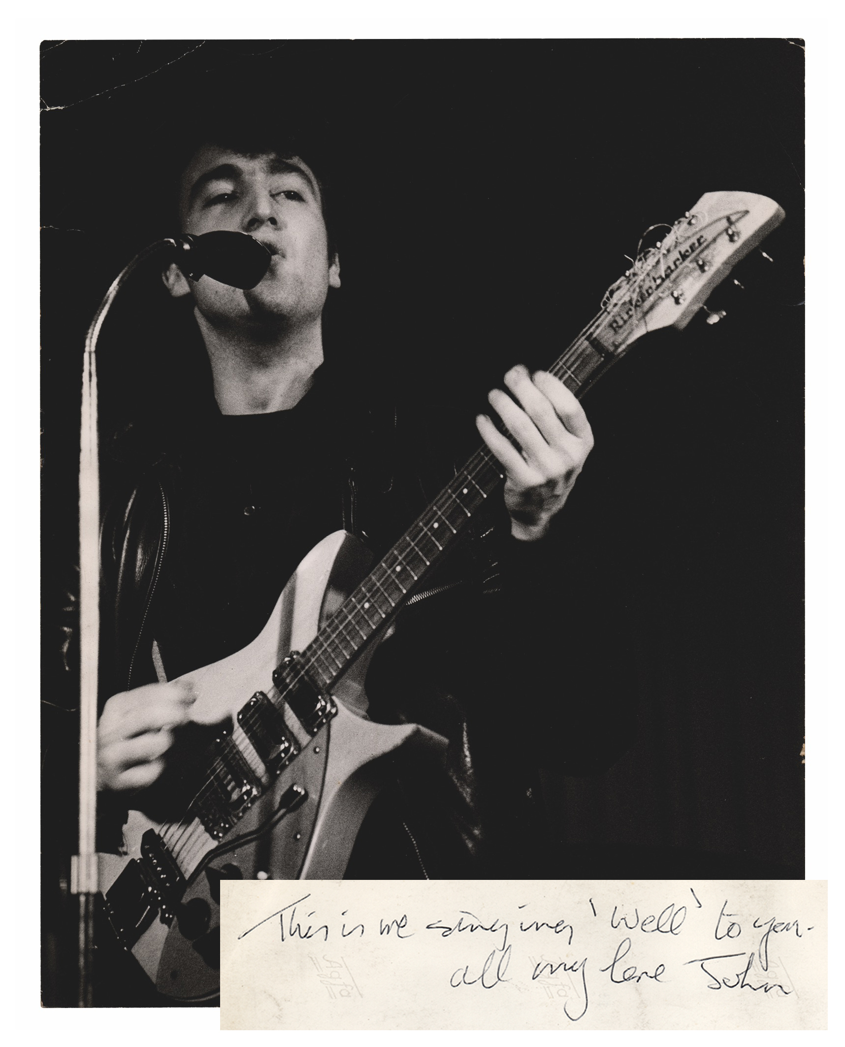 Lot #457 Beatles: John Lennon Signed Large-Format Photograph Inscribed to Astrid Kirchherr - Image 3