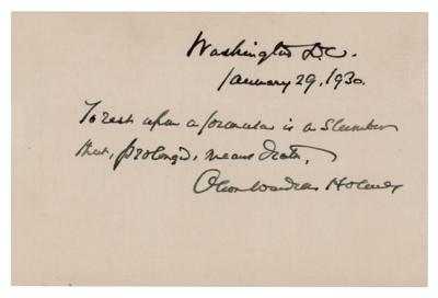 Lot #169 Oliver Wendell Holmes, Jr. Autograph