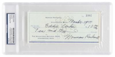 Lot #361 Norman Rockwell Signed Check - Image 1