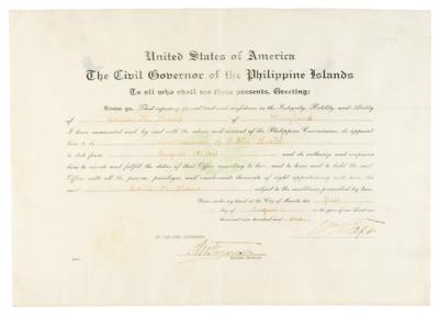 Lot #82 William H. Taft Document Signed as Governor-General of the Philippines - Image 1