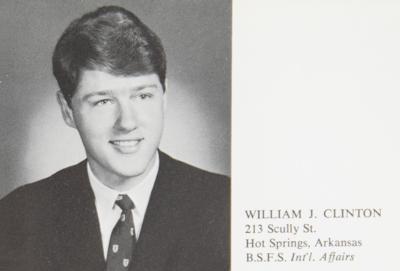 Lot #49 Bill Clinton: Georgetown University 1968 Yearbook and 25th Class Reunion White House Plate - Image 1