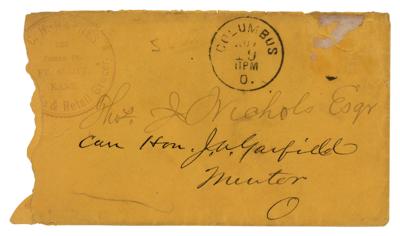 Lot #54 James A. Garfield Signed Mailing Envelope - Image 1