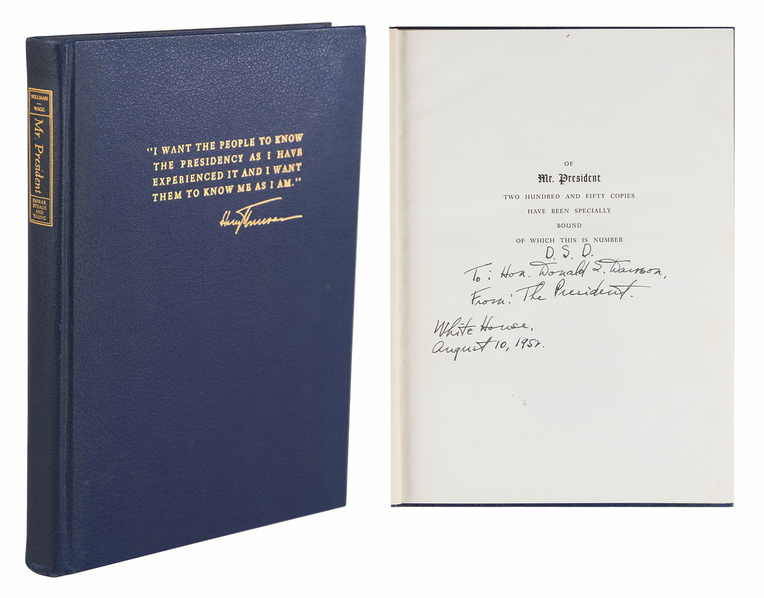 Lot #85 Harry S. Truman Signed Book as President - Image 1