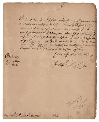 Lot #184 King Frederick William I of Prussia Letter Signed - Image 1