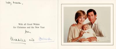 Lot #111 Princess Diana and King Charles III Signed Christmas Card (1982) - Image 1