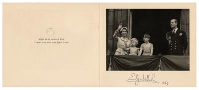 Lot #113 Queen Elizabeth II Signed Christmas Card (1954)