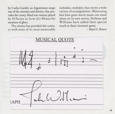 Lot #693 Star Wars: John Williams Autograph Musical Quotation Signed - Image 1