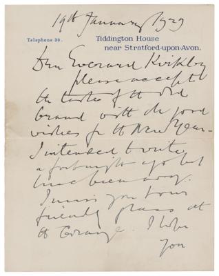 Lot #439 Edward Elgar Autograph Letter Signed - Image 1