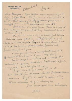 Lot #400 John Steinbeck Letter Written Days Before Heading to the Soviet Union with Robert Capa - Image 1