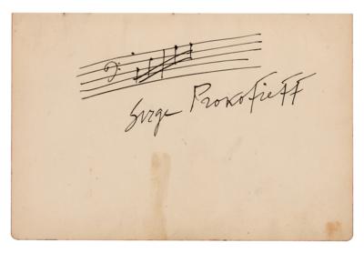 Lot #443 Sergei Prokofiev Autograph Musical Quotation Signed - Image 1