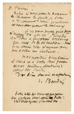 Lot #324 Eugene Boudin Autograph Letter Signed - Image 3