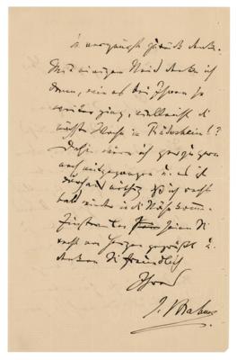 Lot #436 Johannes Brahms Autograph Letter Signed - Image 2