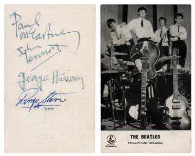 Lot #452 Beatles Signed Parlophone Records Promotional Card - Image 1