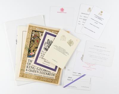 Lot #186 King George VI and Queen Elizabeth II Programs and Ephemera