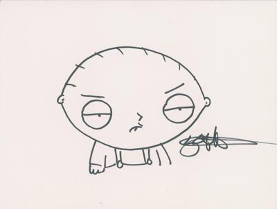 Lot #379 Seth MacFarlane Original Sketch of Stewie Griffin